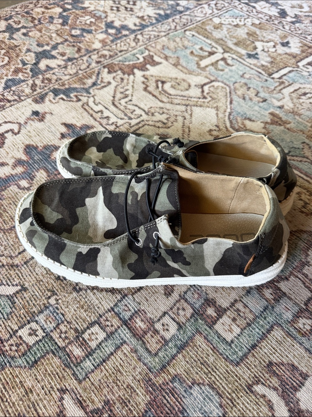 Hey Dude Women’s Camo Slip-On Loafers - Green & Black